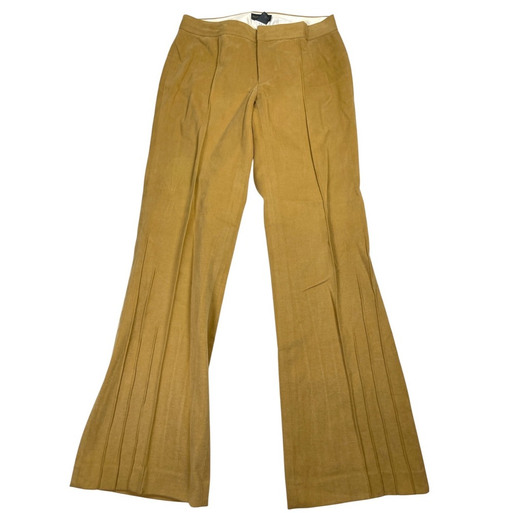 Banana Republic Flare Pants Women's Size 6 Tan Pleated 100% Cotton Summer Wear
